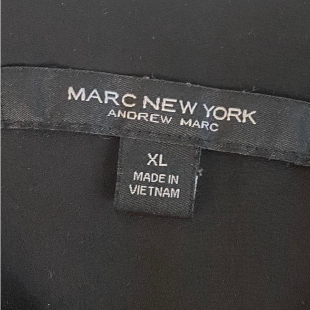 Marc New York Black Cape Overlay Blouse – Sheer Chiffon Wing Sleeve Top XL - Picture 8 of 8